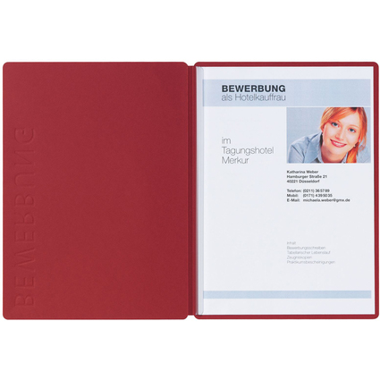PAGNA Bewerbungsmappe "Solo", DIN A4, aus Karton, rot
