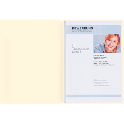 PAGNA Bewerbungsmappe "Solo", DIN A4, aus Karton, beige