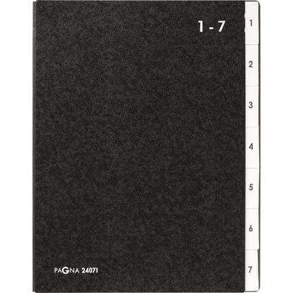 PAGNA trieur, format A4, 7 compartiments, 1 - 7, noir