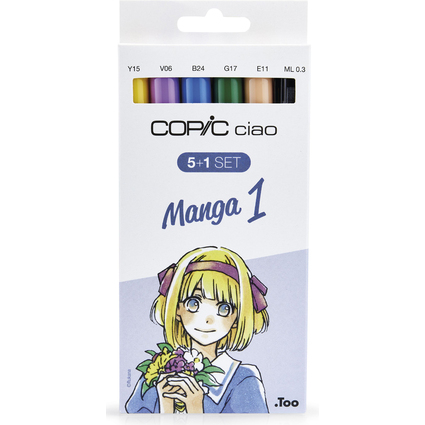 COPIC Kit de marqueurs Hobbymarker ciao 5+1, Manga 1