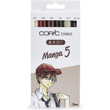 COPIC Kit de marqueurs ciao 5+1, Manga 5