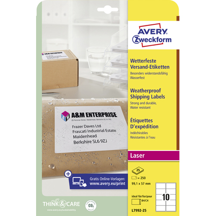 AVERY Zweckform Etiquette d'expdition, rsistant