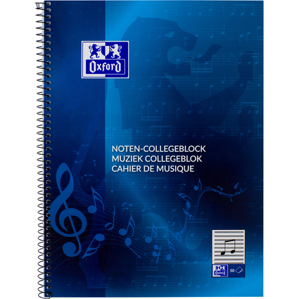 Oxford Cahier "Noten-Collegeblock", A4, 50 feuilles,