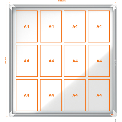 nobo Vitrine d'affichage Premium Plus, fond en mtal, 12x A4