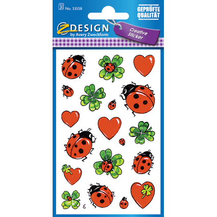 AVERY Zweckform ZDesign Sticker "coccinelle, trfle & coeur"