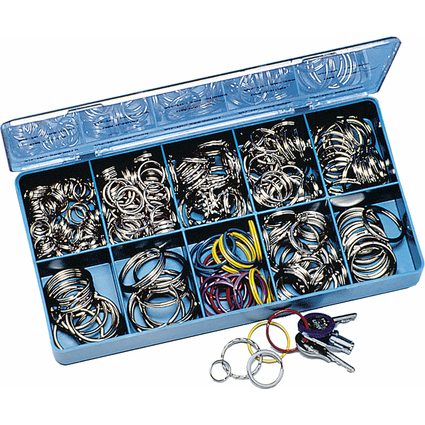 WEDO Anneaux porte-cl en mtal, assortiment de 300 pices