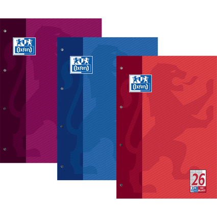 Oxford Cahier scolaire, A4, 100 pages, encoll en tte,