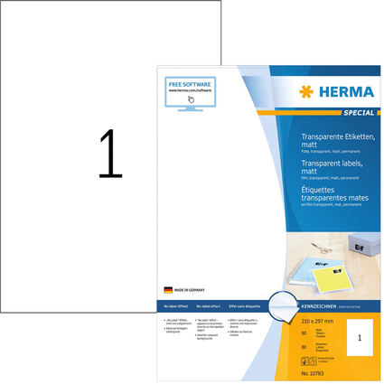 HERMA tiquette en film, 210 x 297 mm
