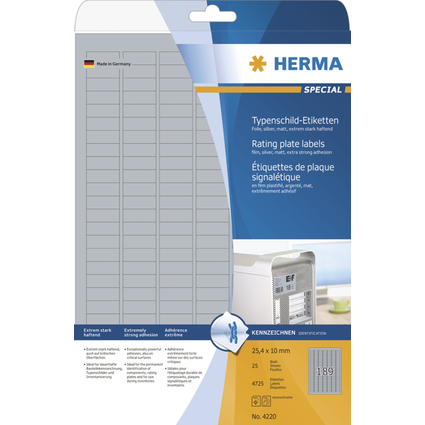 HERMA Etiquette de plaque signaltique SPECIAL, 25,4 x 10 mm