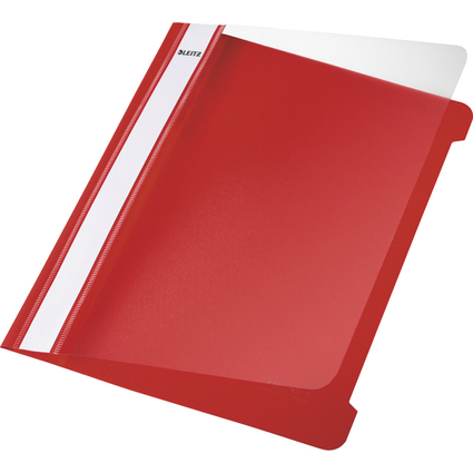 LEITZ Chemise  lamelle Standard, format A5, en PVC, rouge