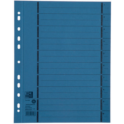 Oxford Intercalaire avec perforation, A4 extra large, bleu