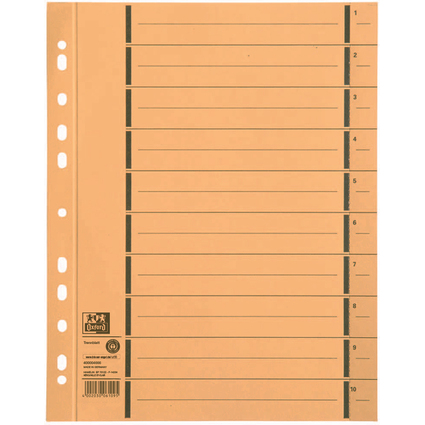 Oxford Intercalaire avec perforation, A4 extra large, jaune