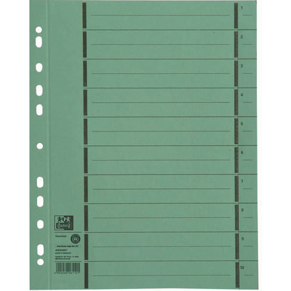 Oxford Intercalaire avec perforation, A4 extra large, vert