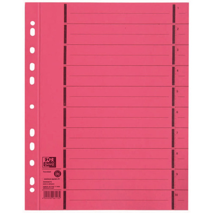 Oxford Intercalaire avec perforation, A4 extra large, rouge