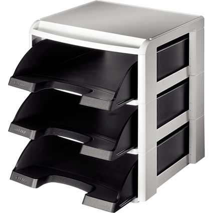 LEITZ Set corbeilles  courrier, A4, corbeilles noire