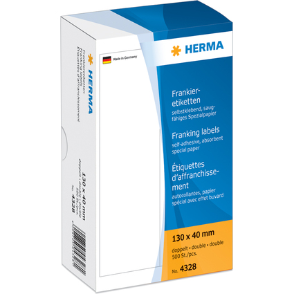 HERMA Etiquette  affranchir, 130 x 40 mm, double, blanc