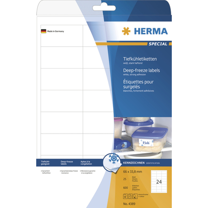 HERMA Etiquettes pour surgels SuperPrint, 66 x 33,8 mm,