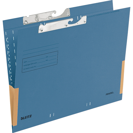 LEITZ dossiers suspendus, A4, avec soufflets, bleu