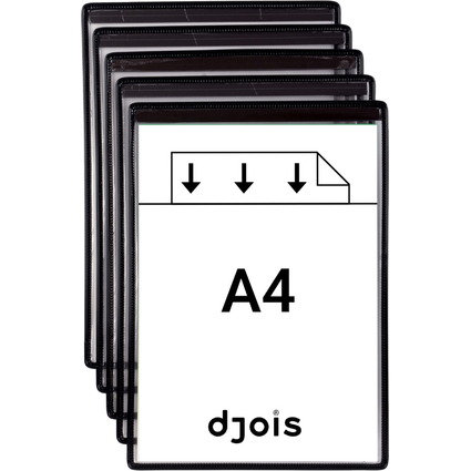 djois by tarifold Poche transparente magntique, A4, noir