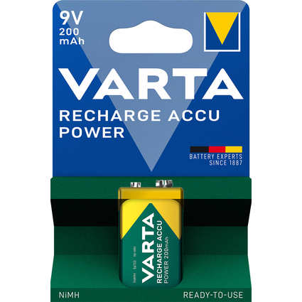 VARTA Pile NiMH "RECHARGE ACCU Power", E-bloc (6F22)