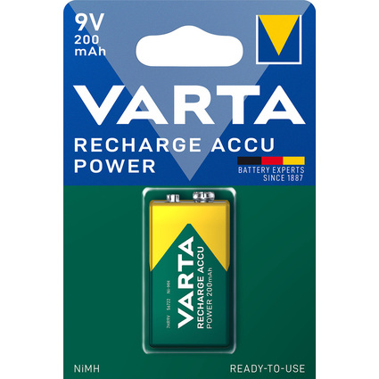 VARTA Pile NiMH "RECHARGE ACCU Power", E-bloc (6F22)