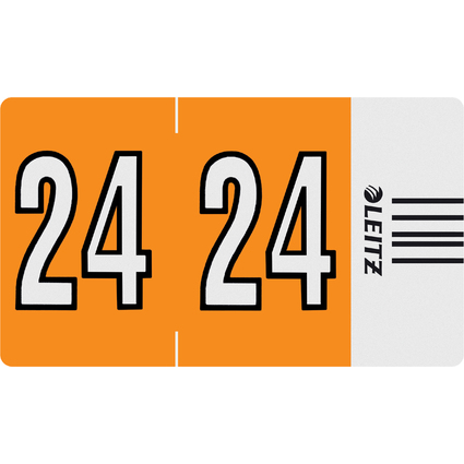 LEITZ tiquette anne Orgacolor "24", sur rouleau, orange