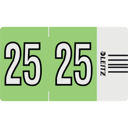 LEITZ tiquette anne Orgacolor "25", sur bande, vert