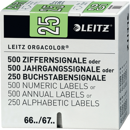 LEITZ tiquette anne Orgacolor "25", sur rouleau, vert