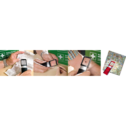 WEDO Loupe rectangulaire avec lampe LED, prsentoir de 15