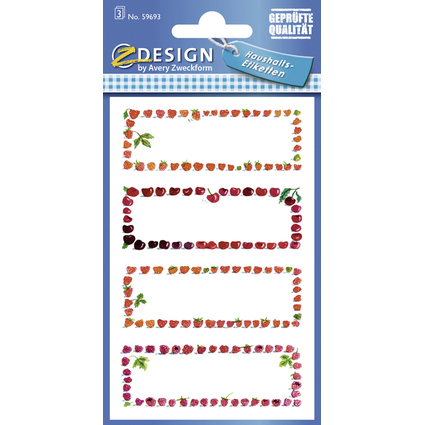 ZDesign HOME tiquette de cuisine "baies & cerises"