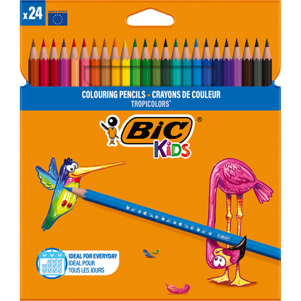 BIC KIDS Crayons de couleur Tropicolors, tui en carton