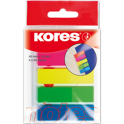 Kores Marque-pages - film, 12 x 45 mm, couleurs non