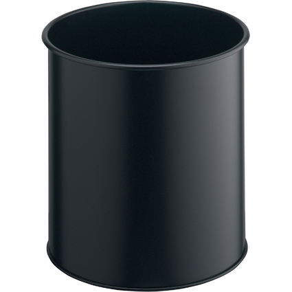 DURABLE Corbeille METALL, rond, 15 litres, noir