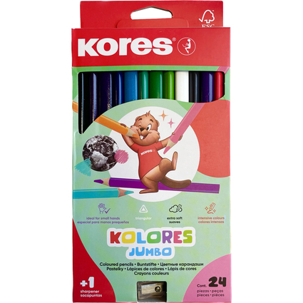 Kores Crayon de couleur "Kolores JUMBO", tui carton de 24