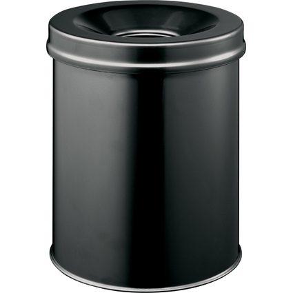 DURABLE Corbeille  papier SAFE, ronde, 15 litres, noir