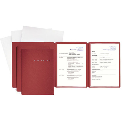 PAGNA Bewerbungs-Set "Special", DIN A4, rot, 3-teilig