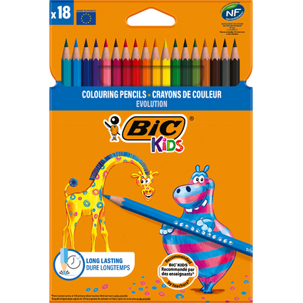 BIC KIDS Crayon de couleur Evolution ecolutions, tui en