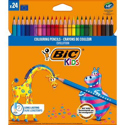 BIC KIDS Crayon de couleur Evolution ecolutions, tui en