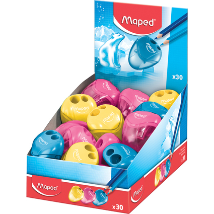 Maped Taille-crayon double i-gloo, assorti, prsentoir de 30