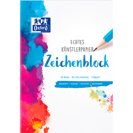 Oxford Bloc  dessin, format A3, uni, 120 g/m2