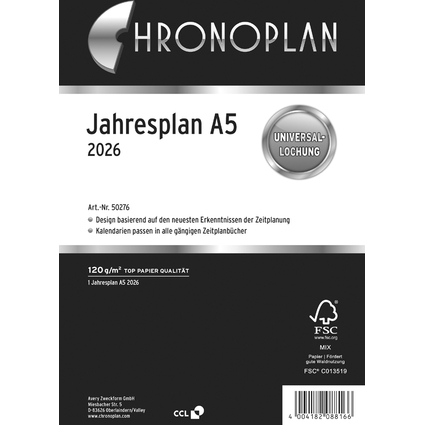 CHRONOPLAN Jahresplan 2026, DIN A5