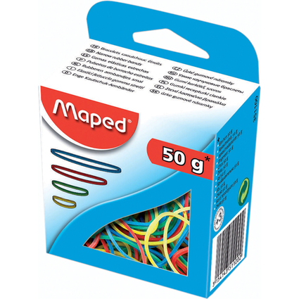 Maped Bracelets caoutchouc en carton, 50 g, assorti