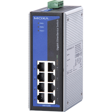 MOXA Unmanaged Industriel Gigabit Ethernet Switch, 8 ports