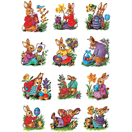 HERMA Stickers de Pques DECOR "Lapins nostalgiques"