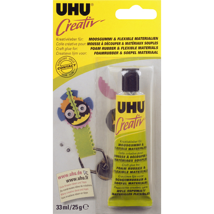 UHU Colle spciale "Creativ" pr mousse  dcouper, tube 33ml