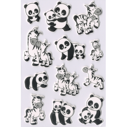 HERMA Sticker MAGIC "Familles de pandas et de zbres", Foam