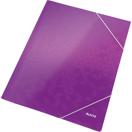 LEITZ Chemise  lastique WOW, format A4, carton, violet,