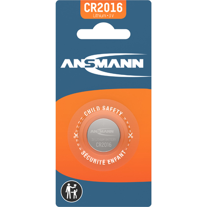 ANSMANN Pile bouton au lithium "CR2016", 3,0 Volt, blister