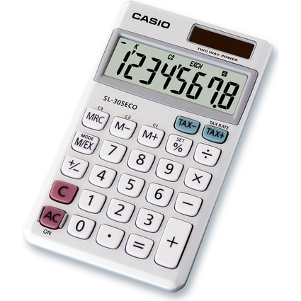 CASIO calculatrice SL-305 ECO, fonctionnement par pile ou