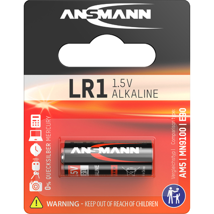 ANSMANN Pile alcaline "LR1", 1,5 volt, blister d'1